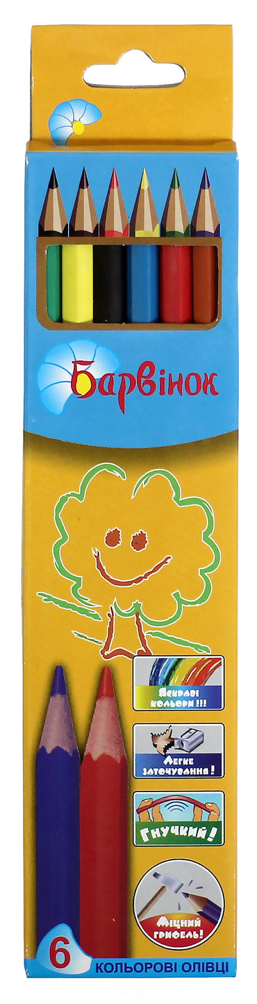 Олівці кольорові, 6 шт. Олівці кольорові, 6 шт.