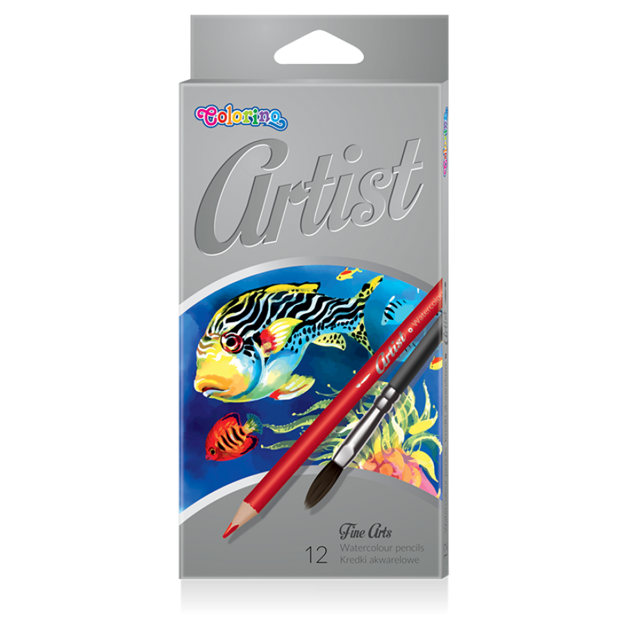 Олівці акварельні premium, кісточка, серія Artist, 12 кольорів Colorino 65528PTR