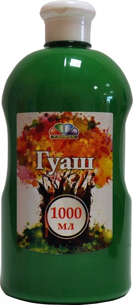 Фарба гуашева зелена 1000 мл, 343003 Гамма 