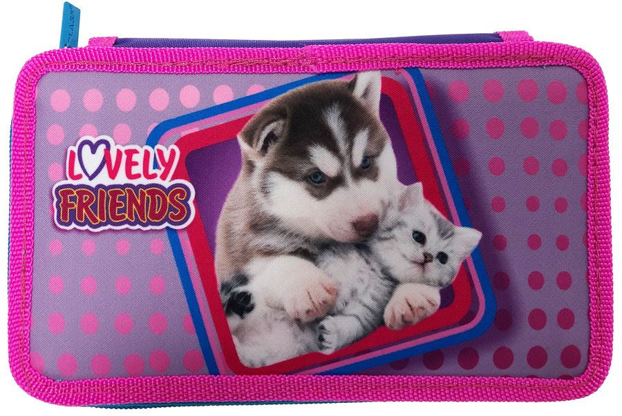 Пенал 2-яр наповнений Lovely Friends, 210/70D PL, 20503С, Class