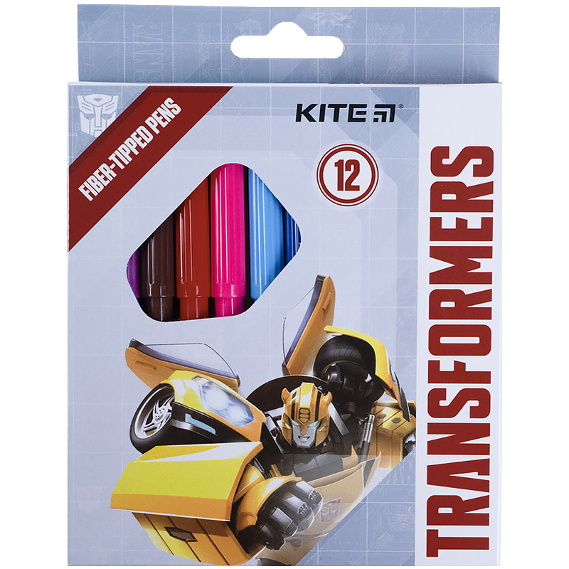 Фломастери, набiр 12 шт. Transformers TF21-047 Kite (ТЕРМІН)