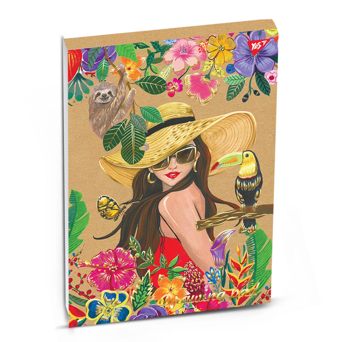 Альбом для малювання, А4 30 арк. 100г/м2, склейка білила+фол.золото 