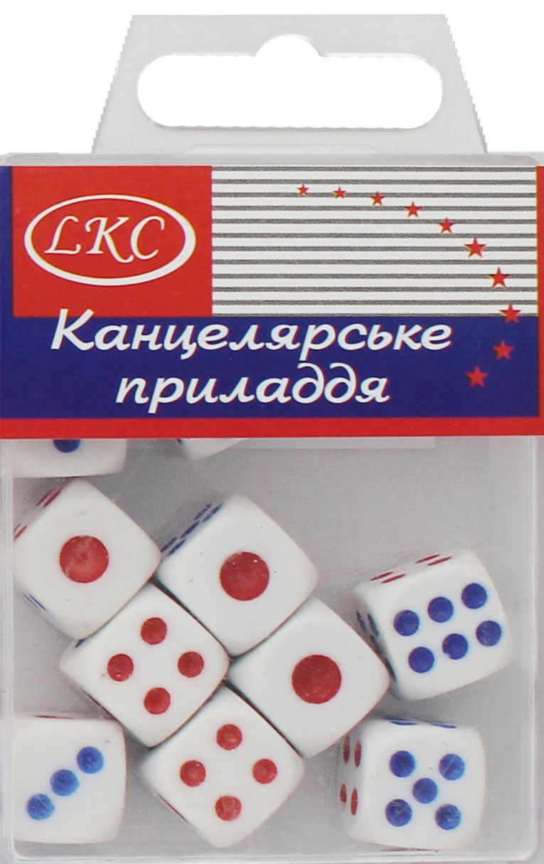 Набiр кубикiв гральних 12шт/уп. пласт уп. 1092-1