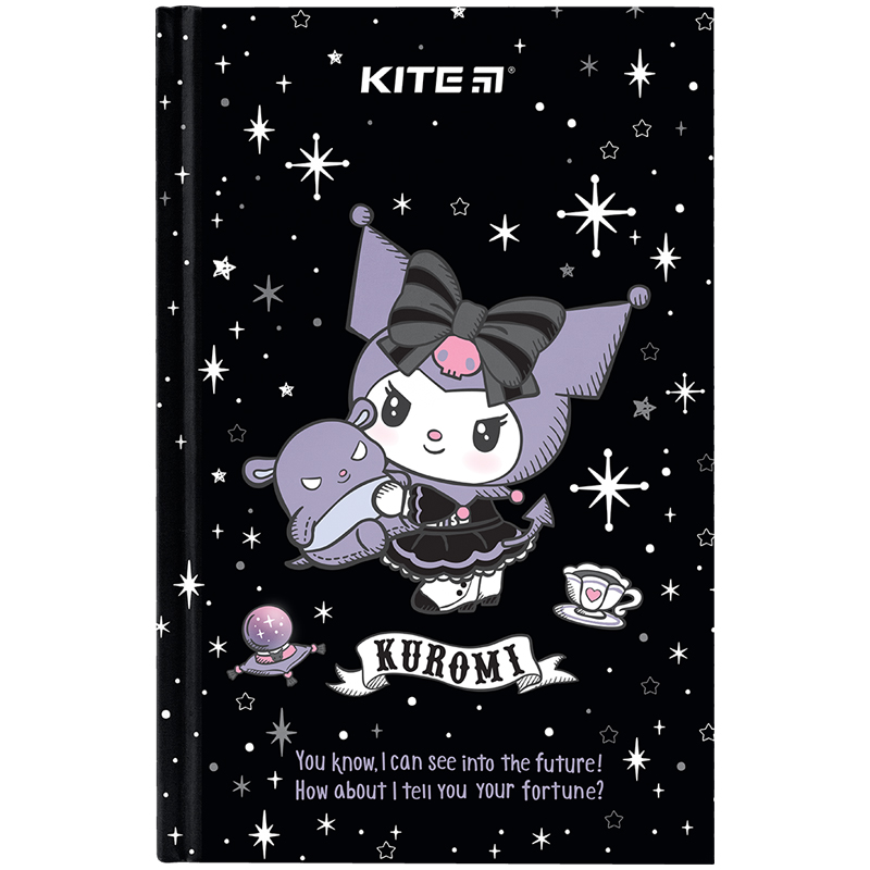 Книга записна А6, 80арк. кліт. тверда обкл. Kuromi HK24-199-12 Kite