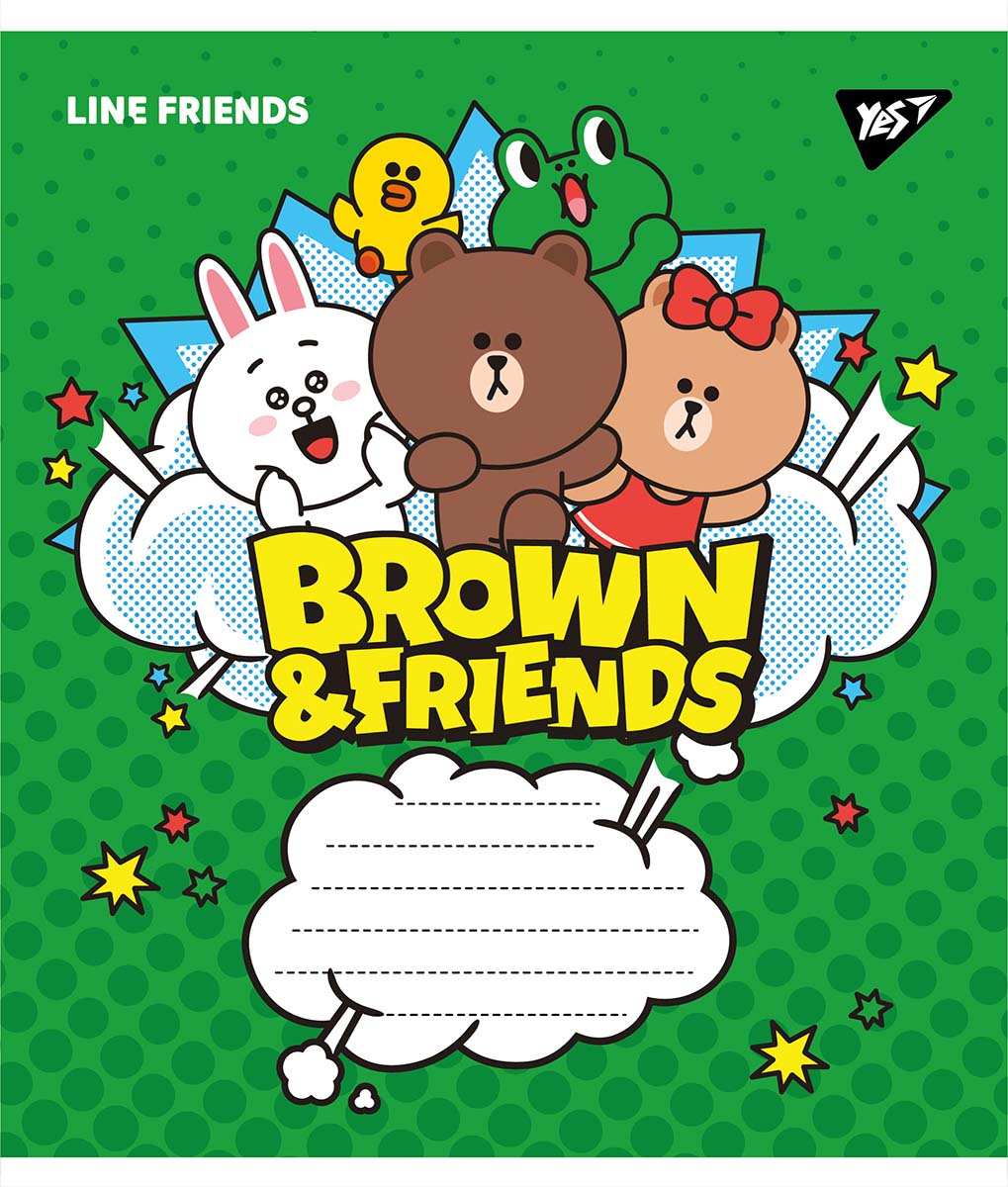 Зошит А5/12 арк коса YES Line friends, 766308