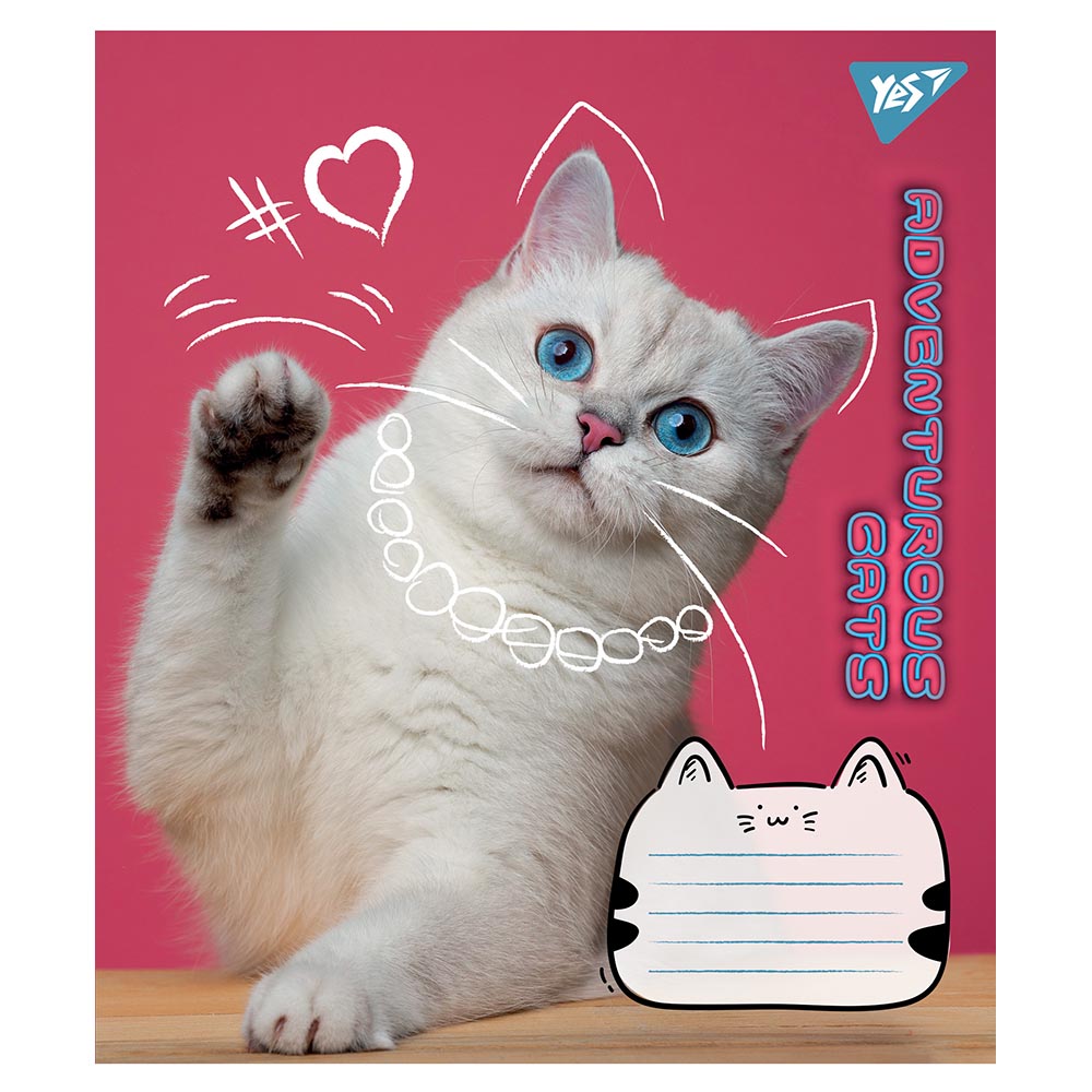 Зошит А5/18 арк лінія YES Adventurous cats, 766603