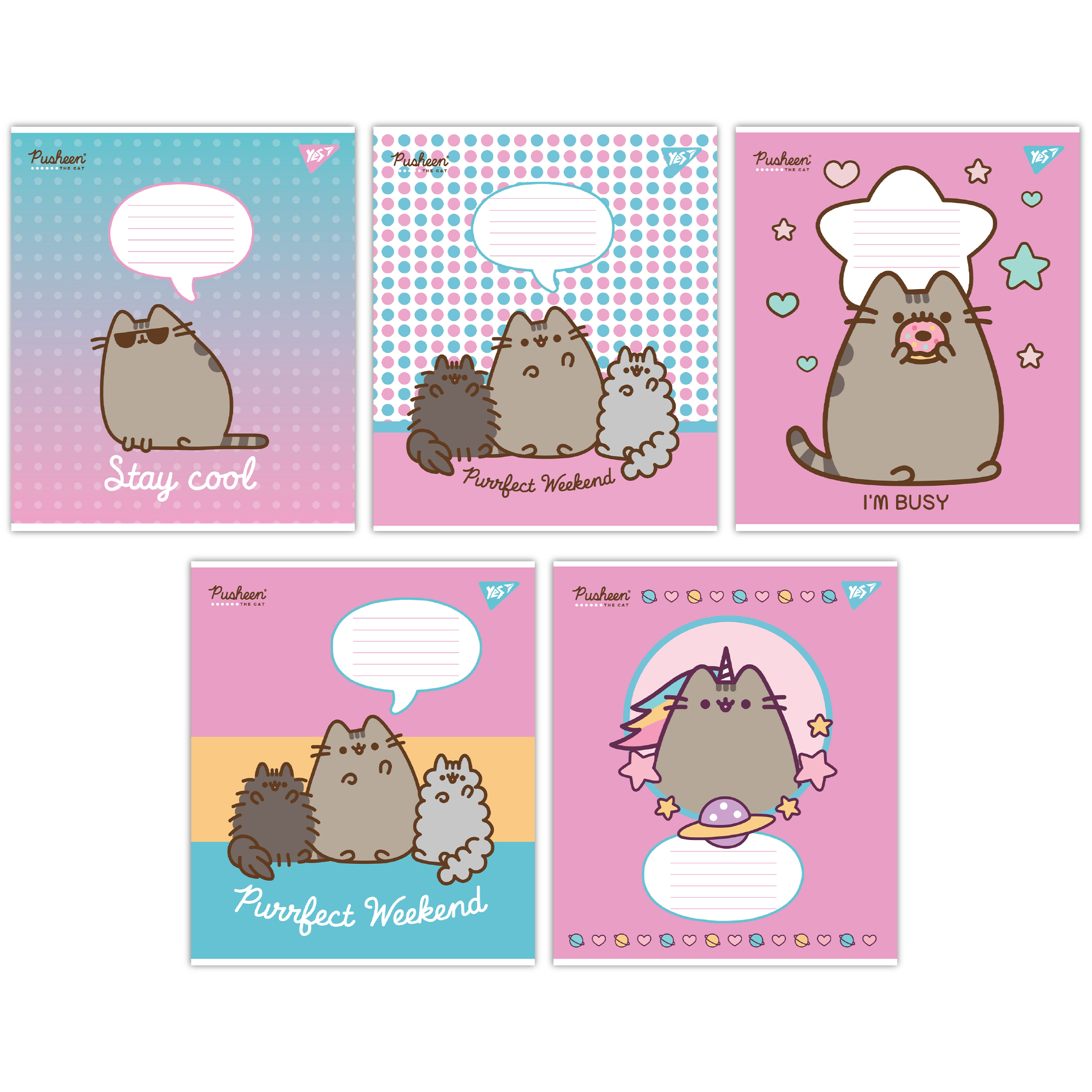 Зошит А5/12 арк коса YES Pusheen, 766937