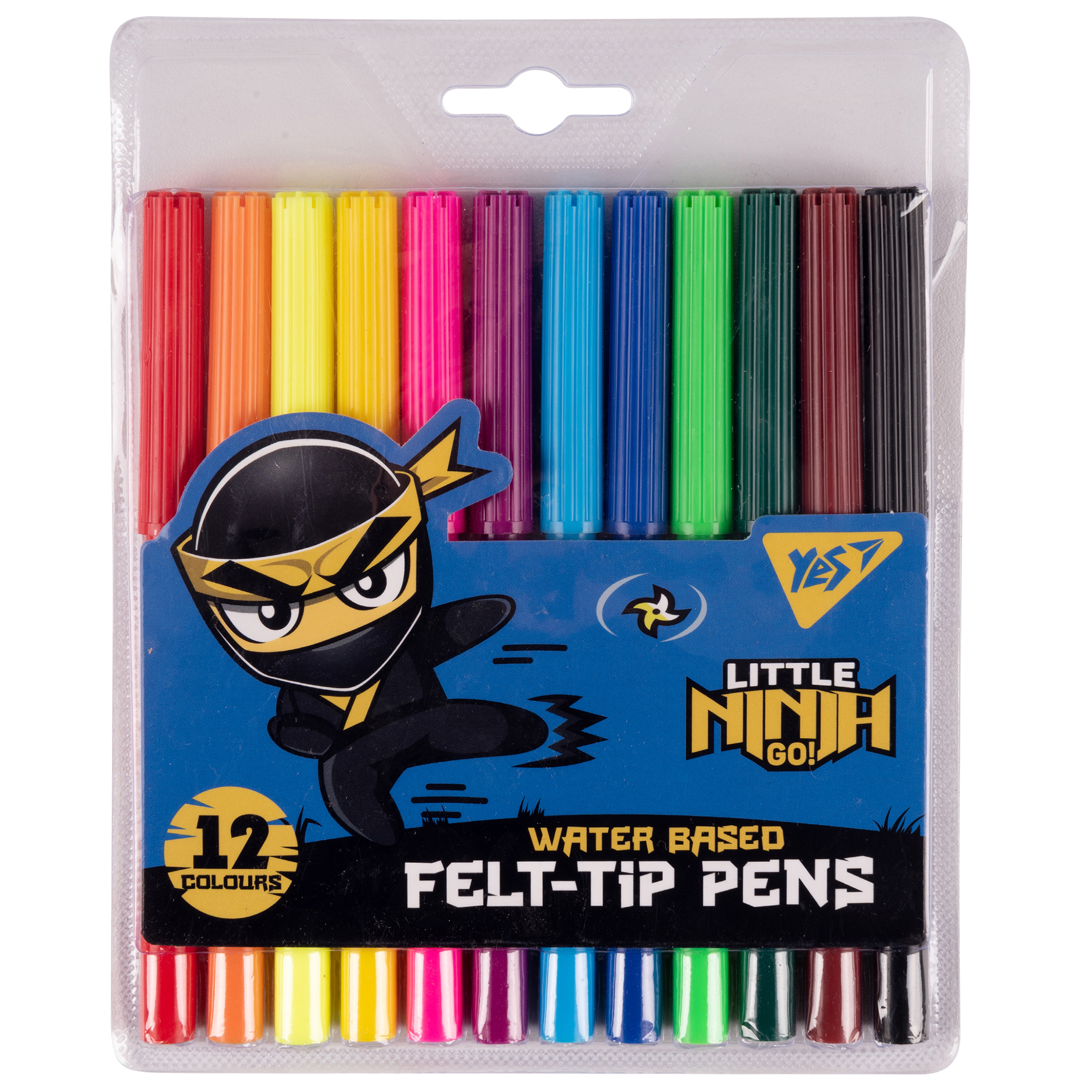 Фломастери 12 кол. Ninja, на водній основі, 650530 YES (ТЕРМІН)