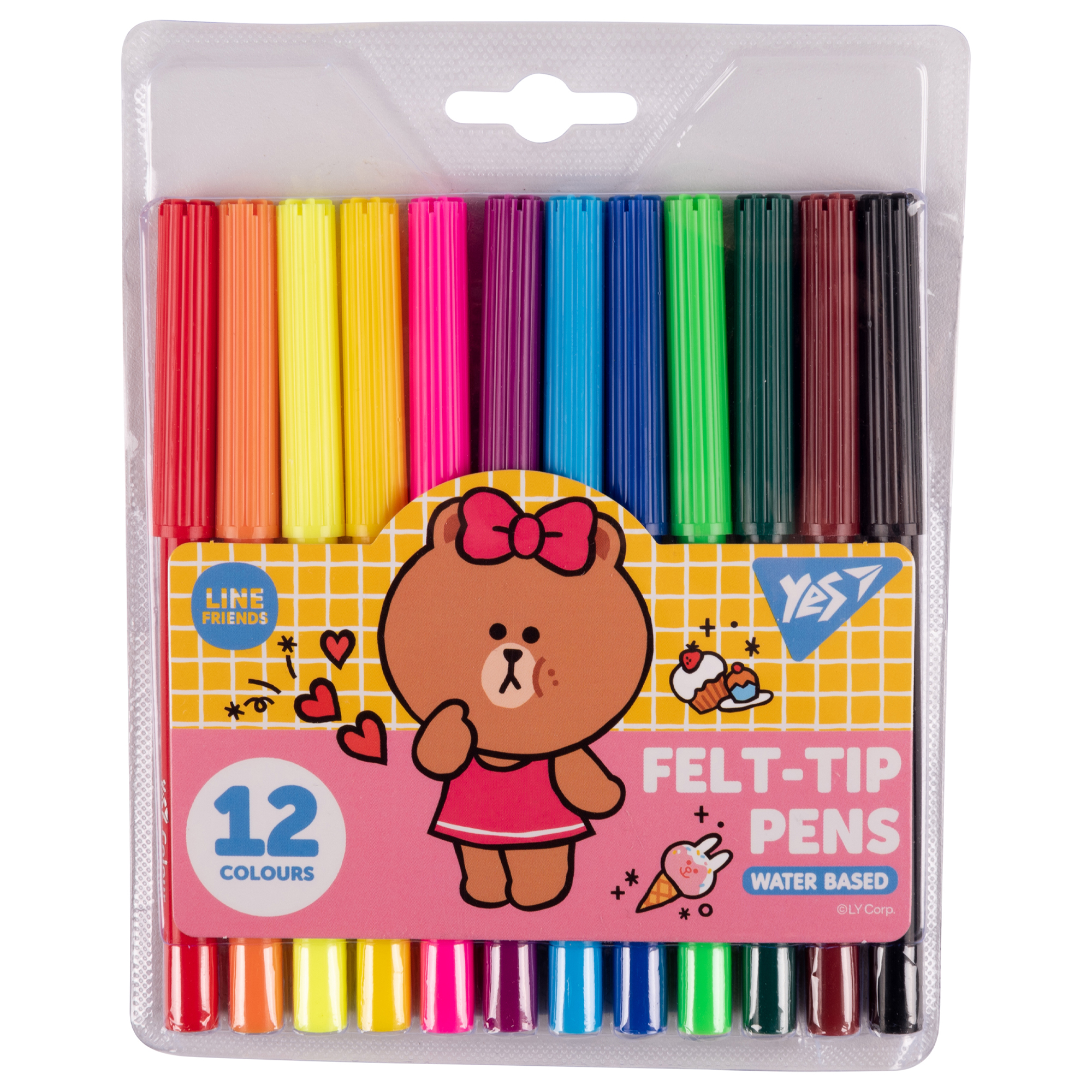 Фломастери 12 кол. Line Friends, на водній основі, 650546 YES