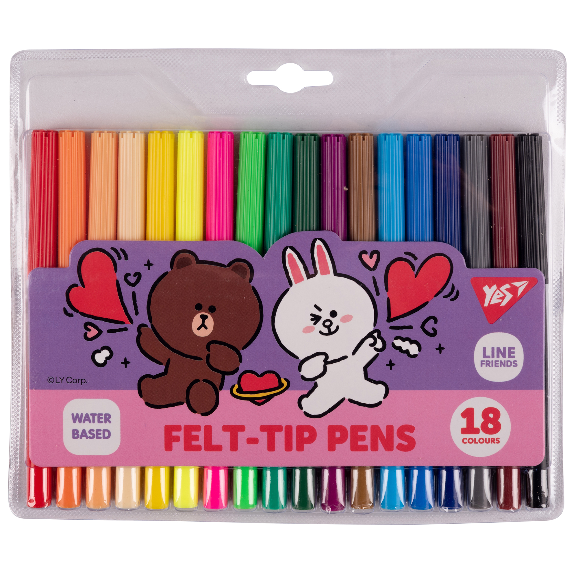 Фломастери 18 кол. Line Friends, на водній основі, 650551 YES
