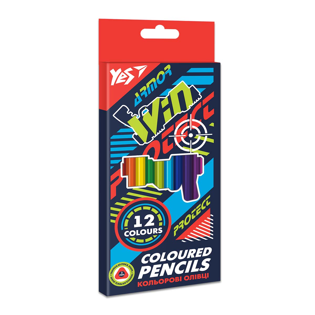 Олівці кольорові тригранні, 12 шт. 