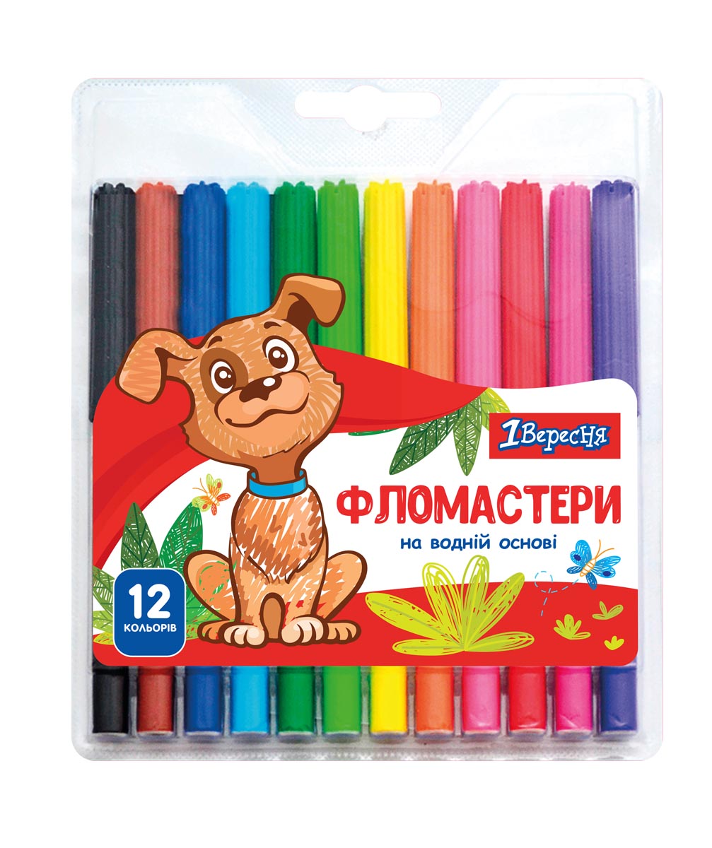 Фломастери 12 кол. Zoo Land, на водній основі, 650457, 1Вересня