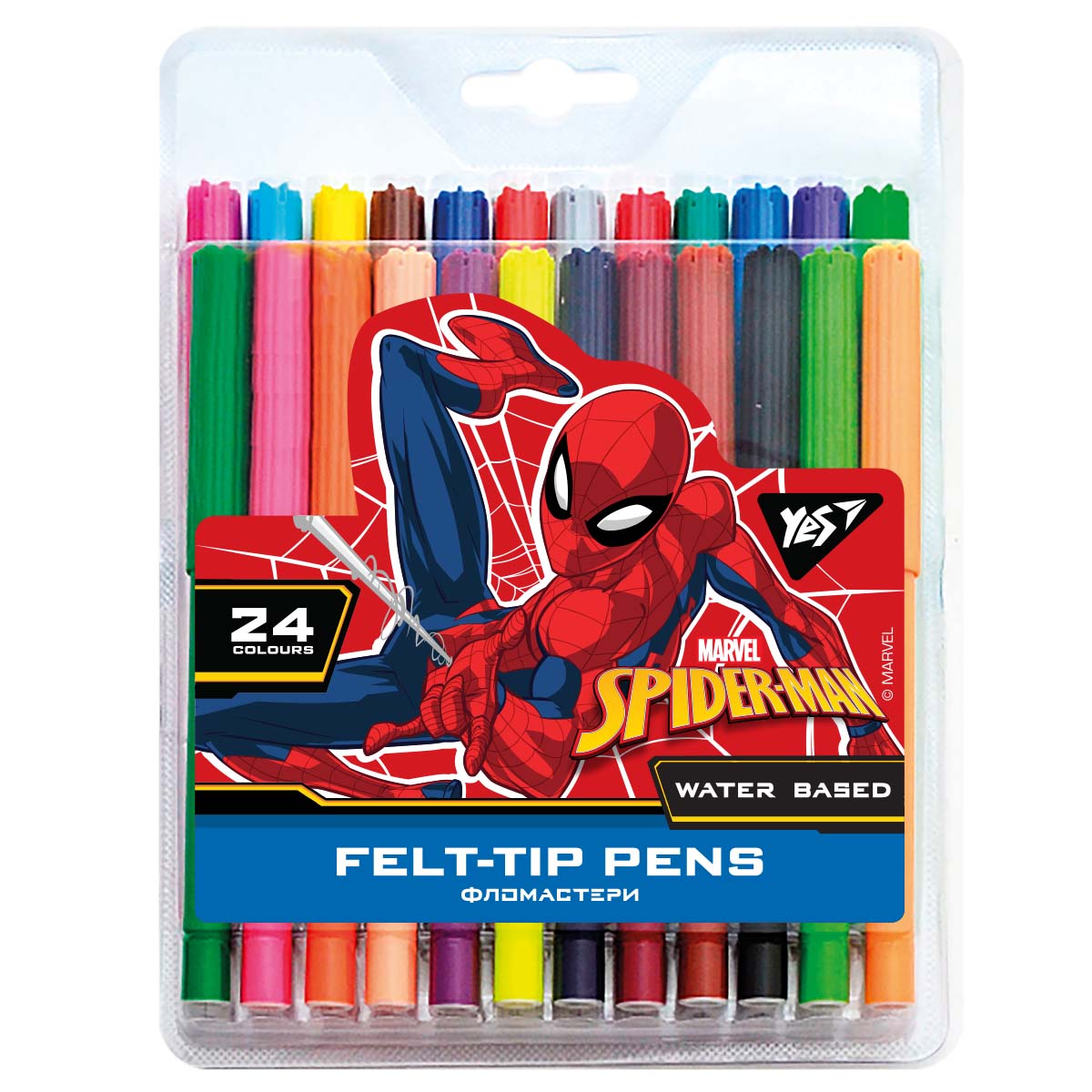 Фломастери 24 кол. Marvel.Spiderman, на водній основі, 650509 YES (ТЕРМІН)
