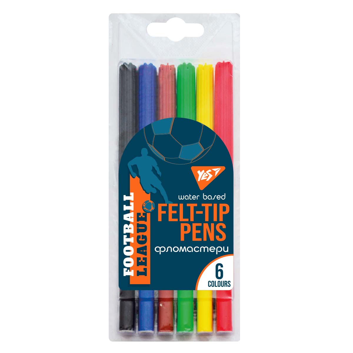 Фломастери 6 кол. Football, на водній основі, 650514 YES (ТЕРМІН)