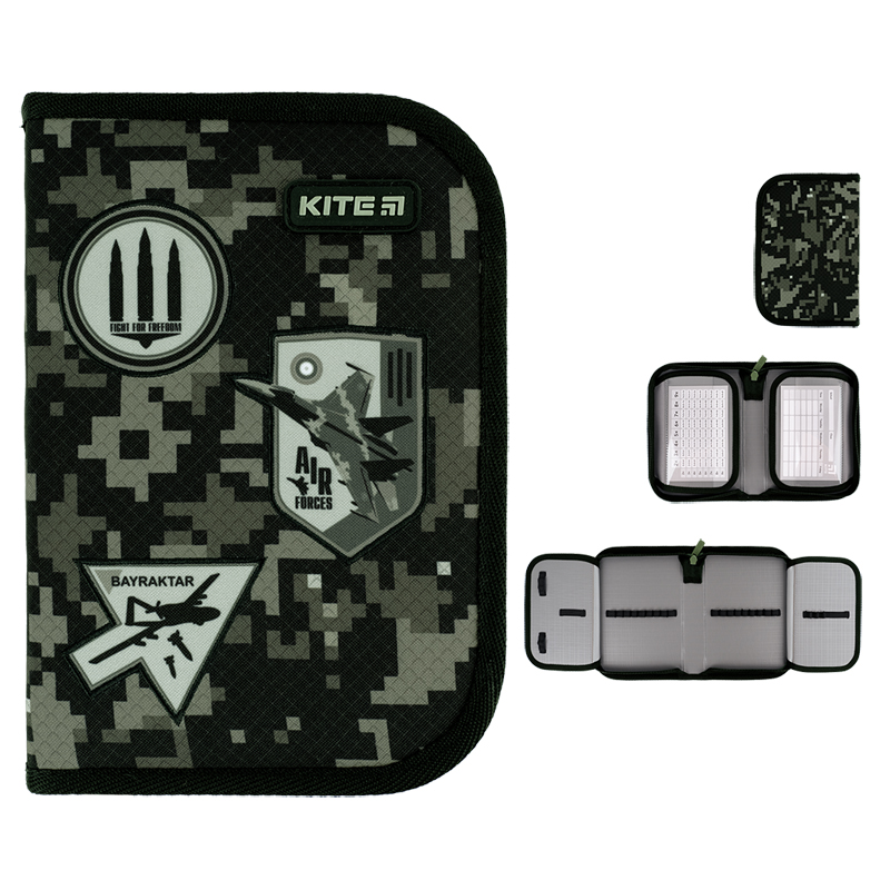 Пенал Kite 1 від., 2 відв., без наповнення K24-622-10 Air Force