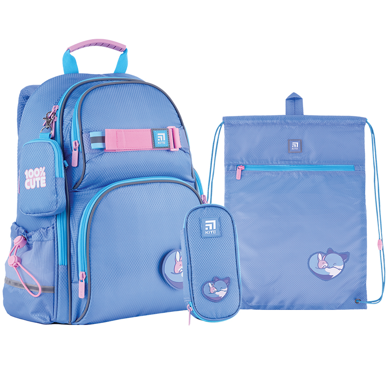 Набір рюкзак+ пенал+ сумка для взуття Kite SET_K24-702M-2 100% Cute