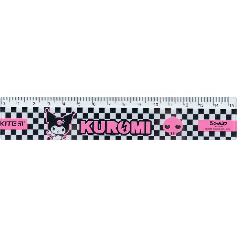 Лінійка пластикова, 15см. Kuromi HK24-090-1 Kite