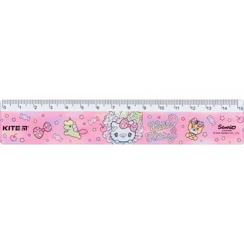 Лінійка пластикова, 15см. Hello Kitty HK24-090-2 Kite