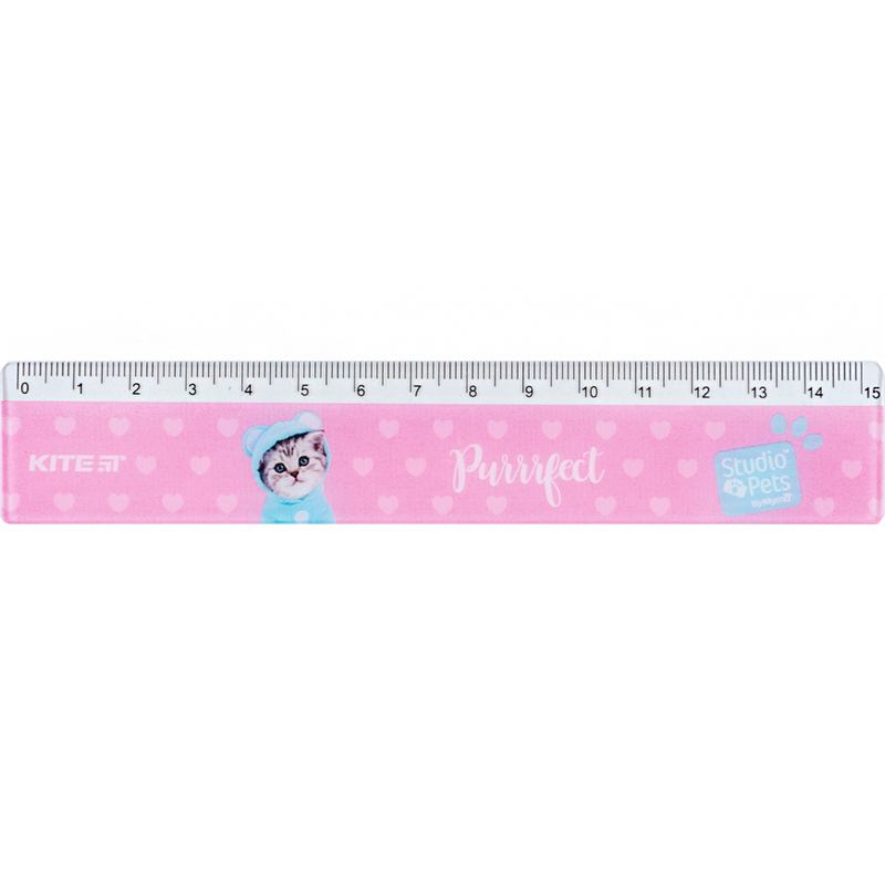 Лінійка пластикова, 15см. Studio Pets SP24-090 Kite