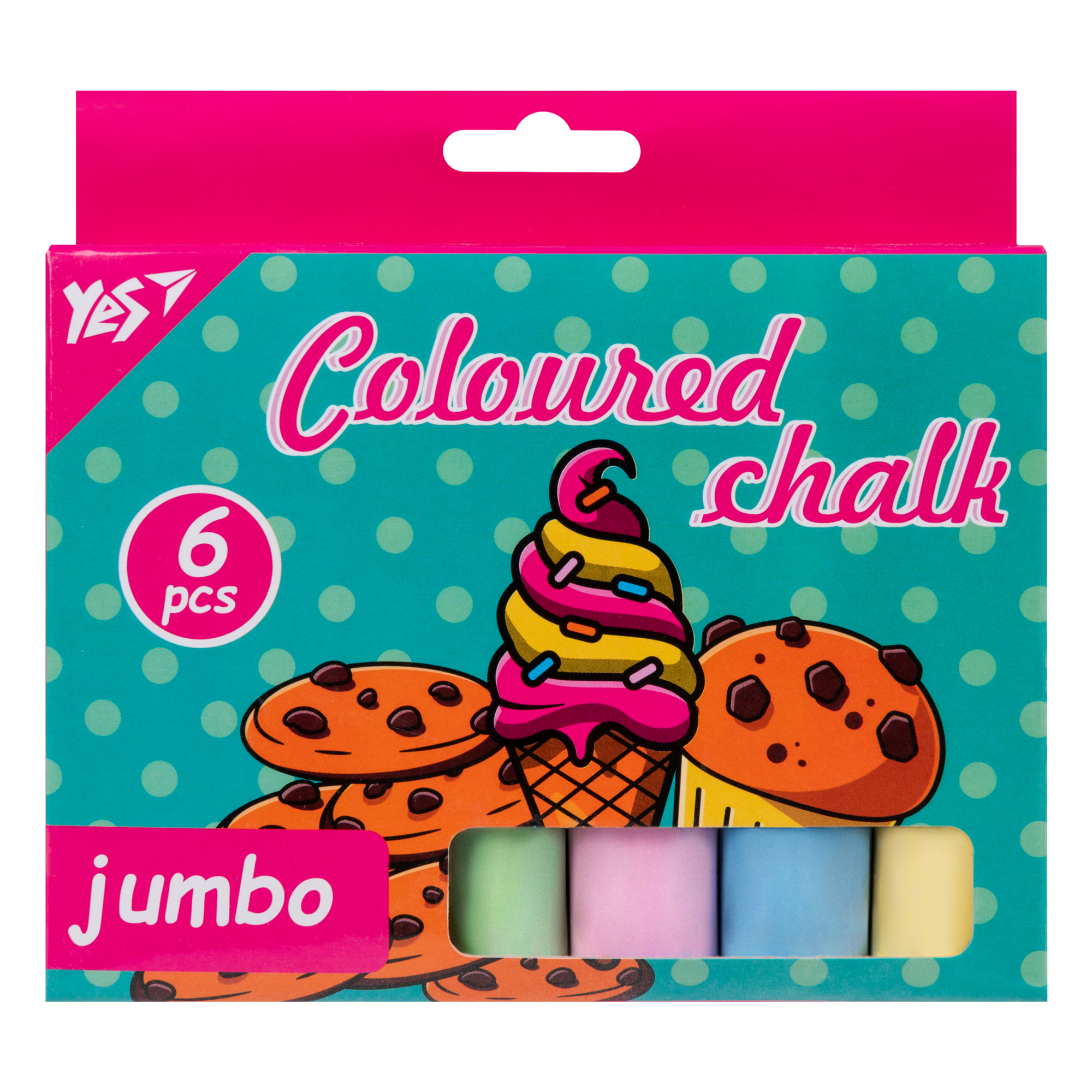 Крейда кольорова Jumbo, 6 шт., 