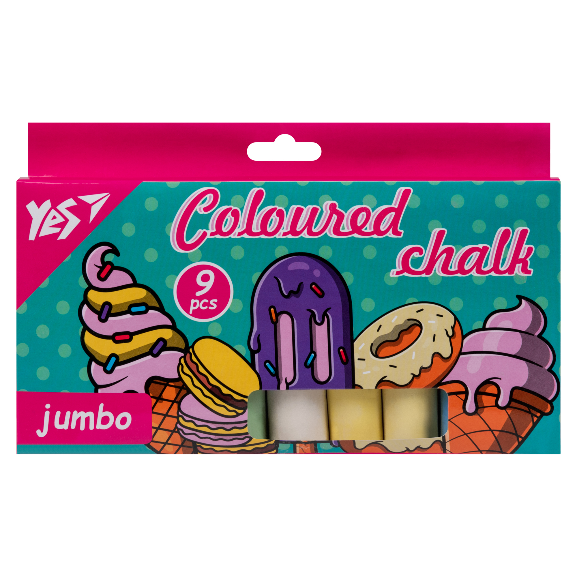 Крейда кольорова Jumbo, 9 шт., 