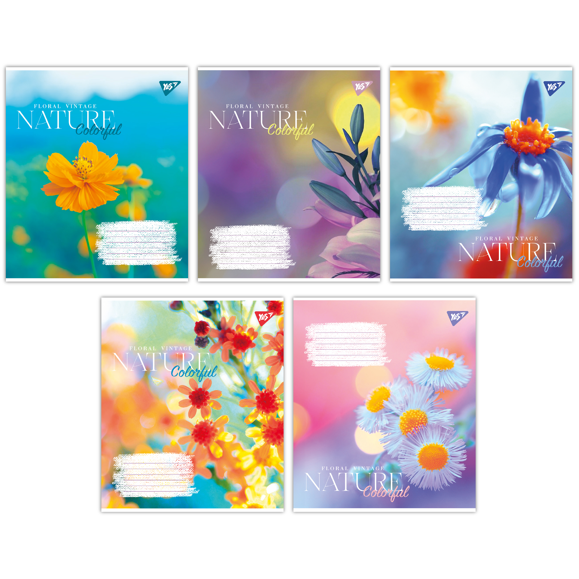 Зошит А5/18 арк кліт YES Nature colorful, 766972
