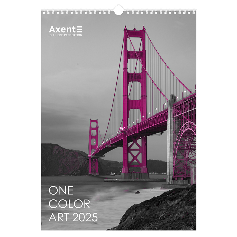 Календар настінний А3 2025 р., One color art 8804-25-2-A