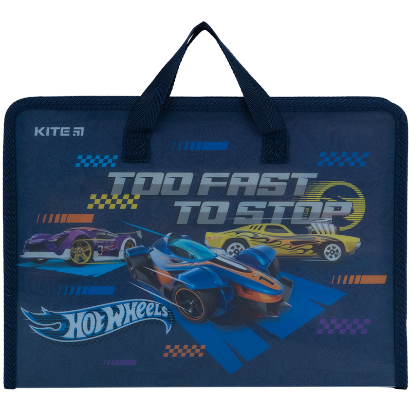 Папка-портфель на блискавці, 1 відділ., A4, Hot Wheels HW24-202 Kite
