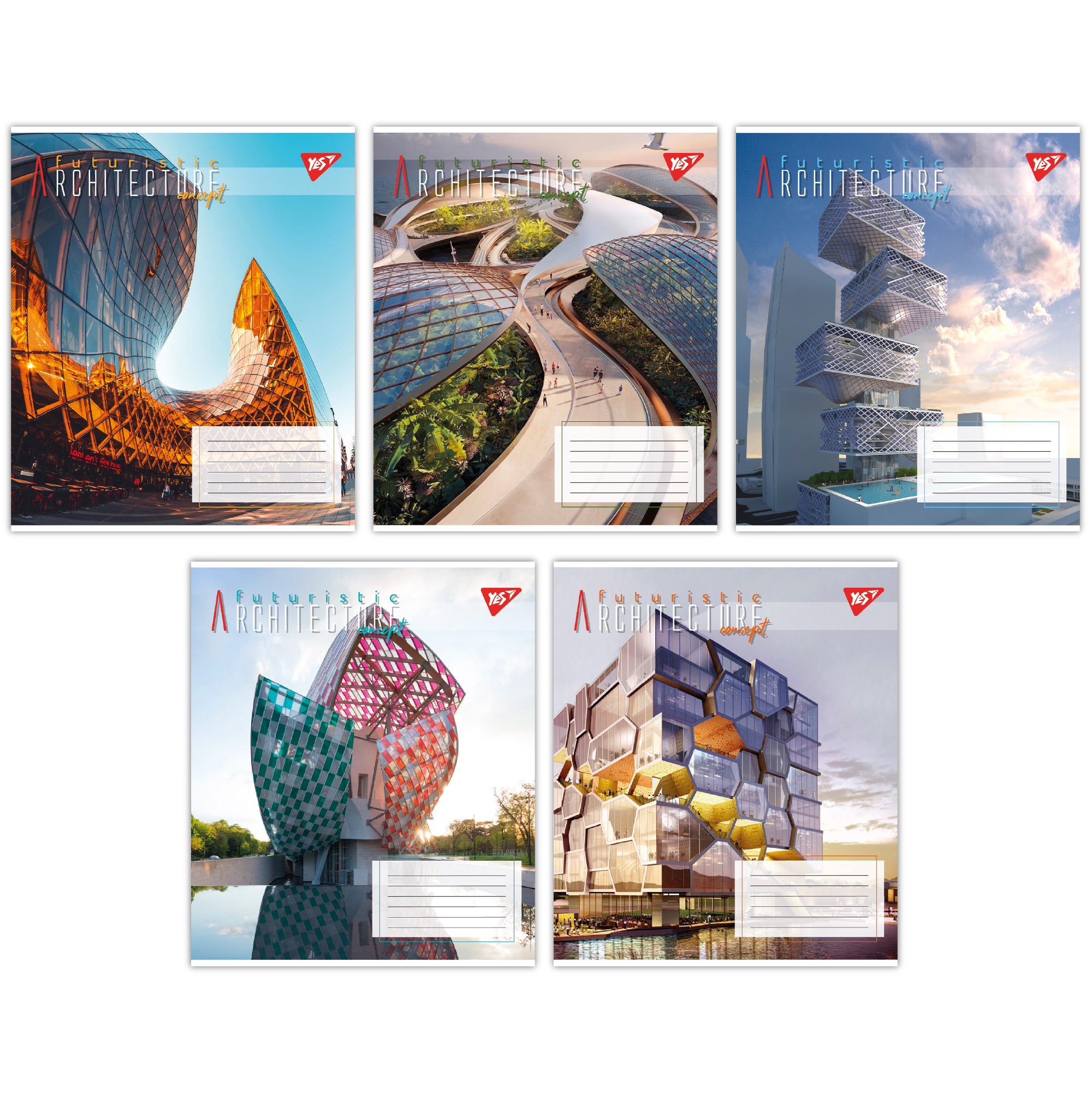 Зошит А5/96 арк лінія YES Futuristic architecture, 767178