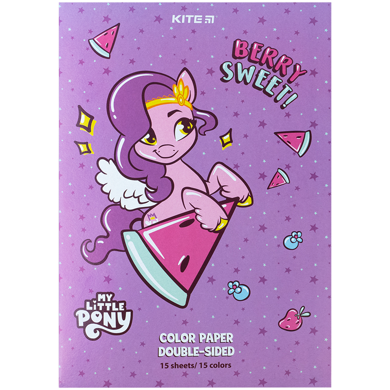 Папір кольоровий двостор. (15арк/15кол), А4 My Little Pony LP24-250 Kite