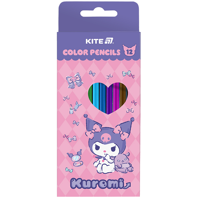 Олівці кольорові тригранні, 12 шт. Kuromi HK25-053 Kite