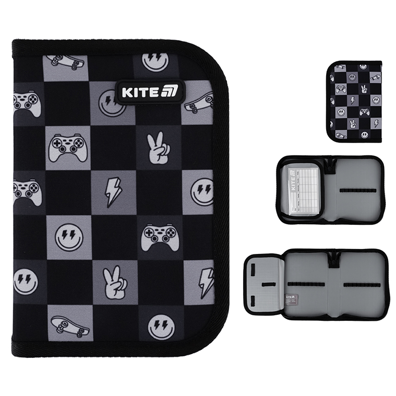 Пенал Kite 1 від., 1 відв., без наповнення K25-621-4 Game On