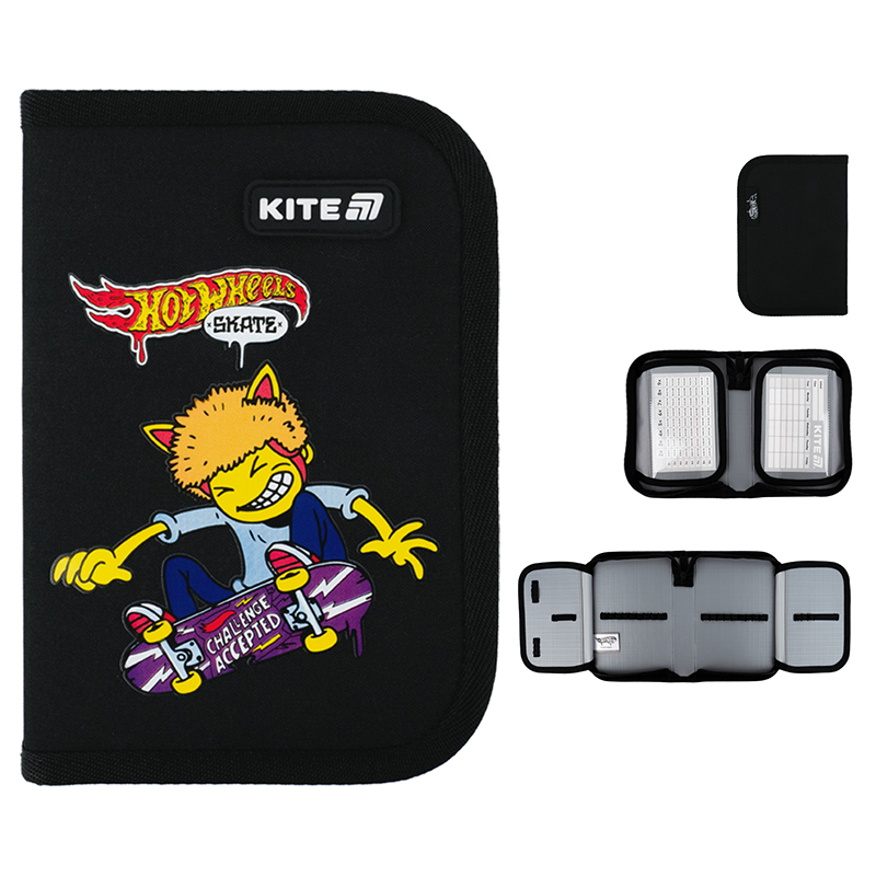 Пенал Kite 1 від., 2 відв., без наповнення HW25-622-2 Hot Wheels
