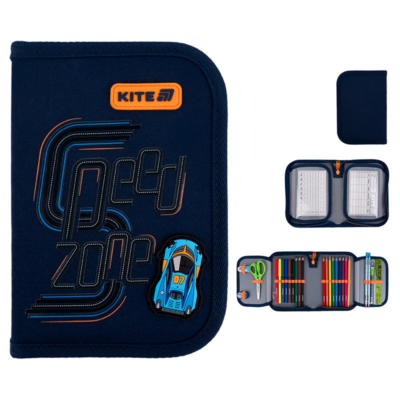 Пенал Kite 1 від., 2 відв., з наповненням K25-622H-4 Speed Zone