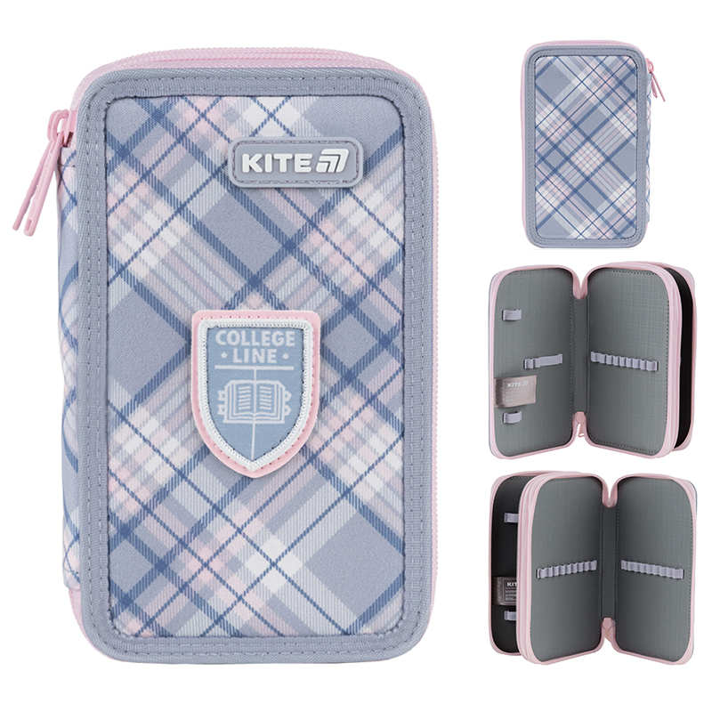 Пенал Kite 2 від., без наповнення K25-623-1 College Line Girl