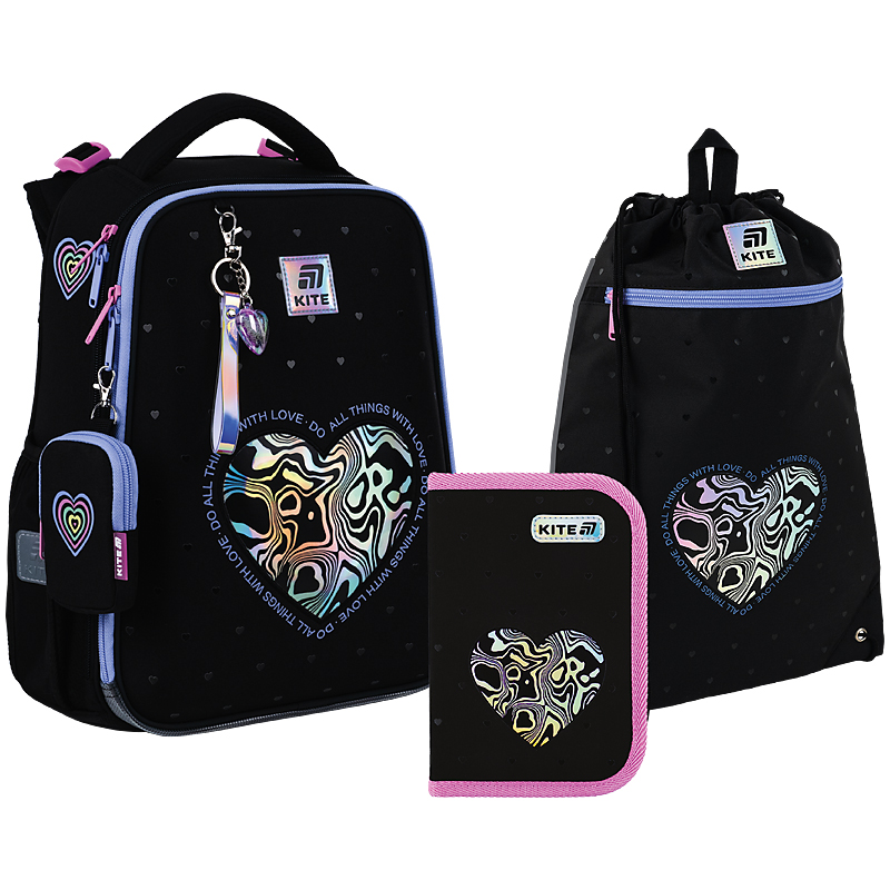 Набір рюкзак + пенал + сумка для взуття Kite SET_K25-531M-2  Love is