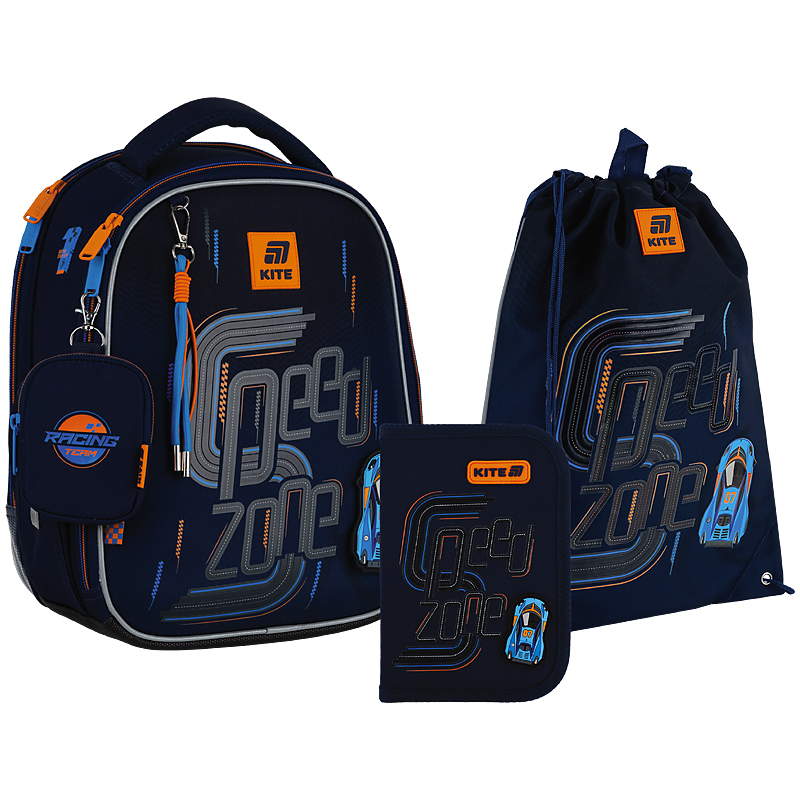 Набір рюкзак + пенал + сумка для взуття Kite SET_K25-555S-3 Speed Zone