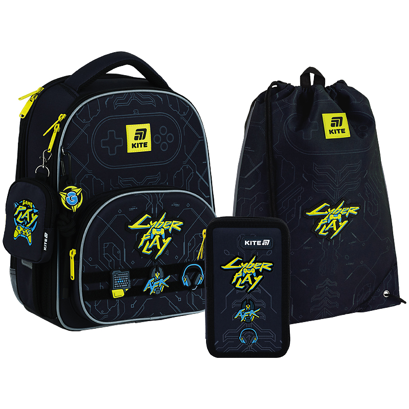Набір рюкзак + пенал + сумка для взуття Kite SET_K25-556M-2  Cyber