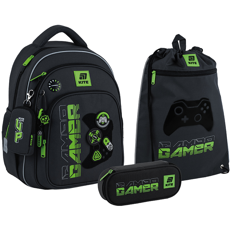 Набір рюкзак + пенал + сумка для взуття Kite SET_K25-763S-2 Gamer