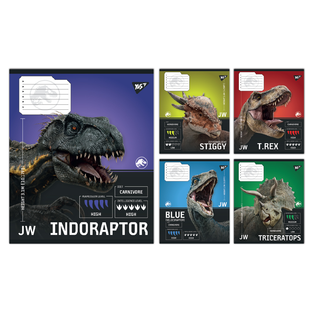 Зошит А5/12 арк лінія YESJURASSIC WORLD Strength and Power, 767664
