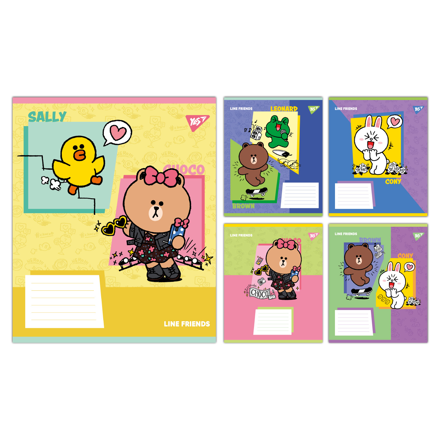 Зошит А5/24 арк кліт YES Line Friends Funny, 767643     