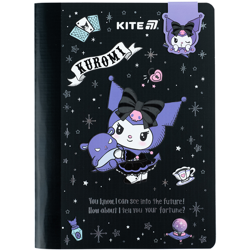 Блокнот з магнітною закладкою, А5, 60 арк., кліт., Kuromi HK25-192 Kite