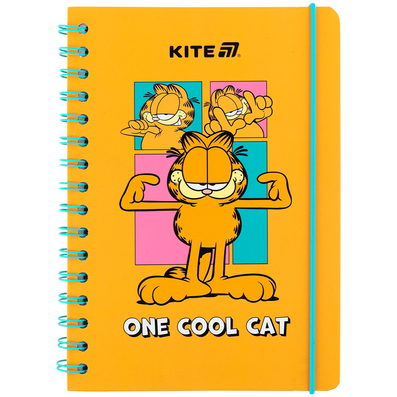 Блокнот на спіралі А5, 80 арк., кліт., Garfield GF25-190 Kite