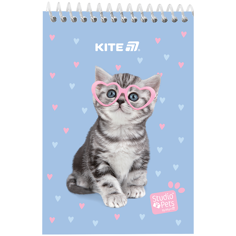 Блокнот пласт обкл., спіраль, А6, 48арк., нелінований Studio Pets SP25-196 Kite