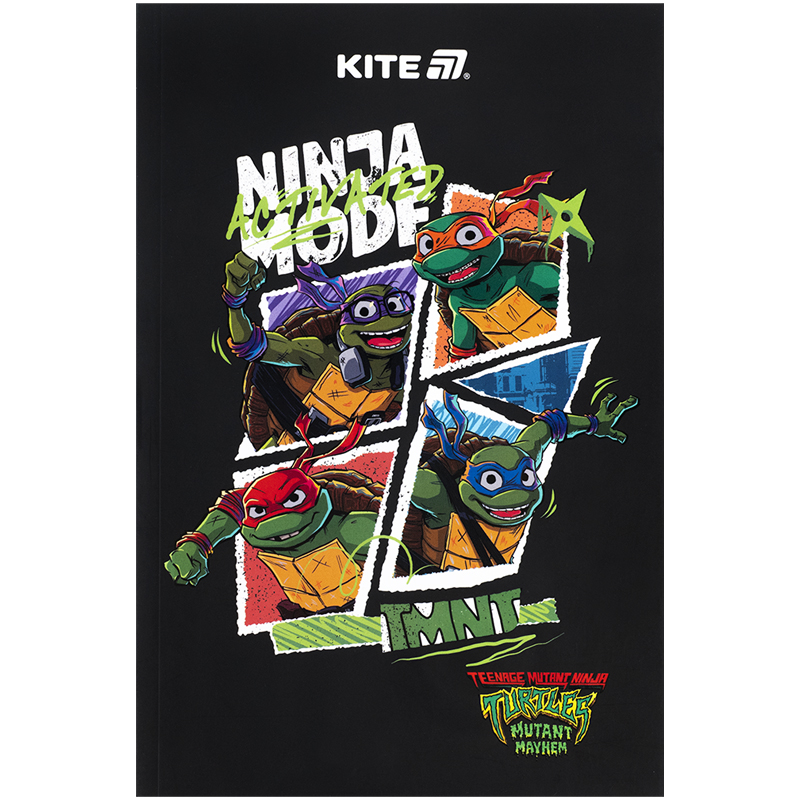 Блокнот термобіндер А5 64арк. нелінований, Ninja Turtles NT25-193-2 Kite