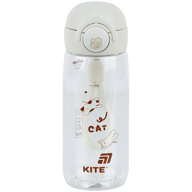 Пляшечка для води, 480 мл, біла, K25-1236-1 Kite