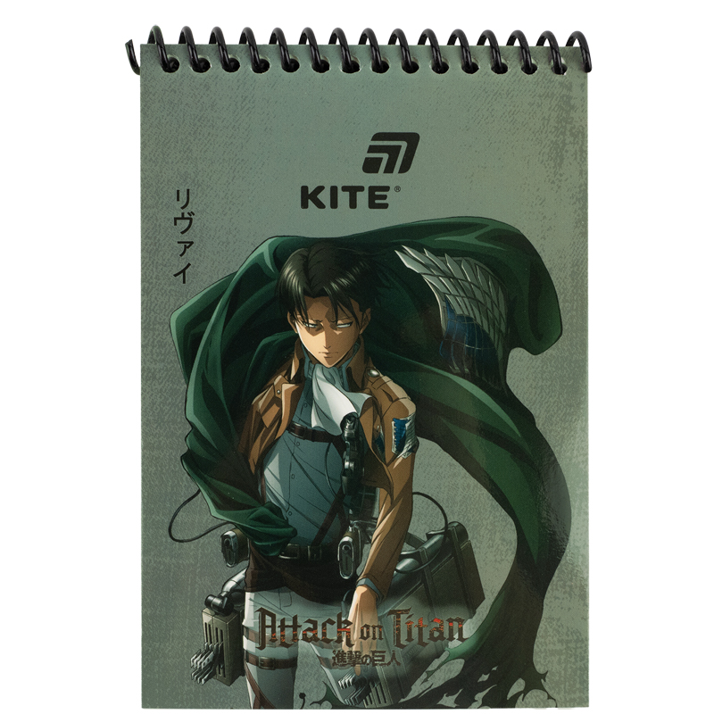 Блокнот пласт обкл., спіраль А6, 48арк., нелінований Attack on Titan AT26-196 Kite