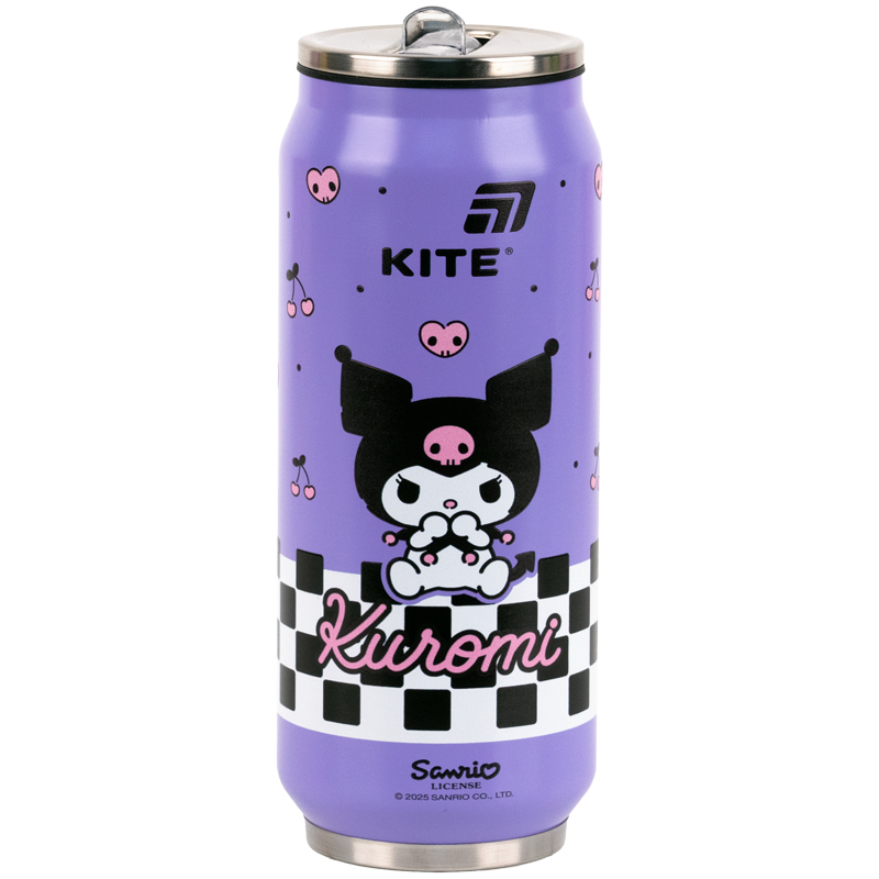 Термочашка з трубочкою, 500мл Kuromi HK25-1264 Kite