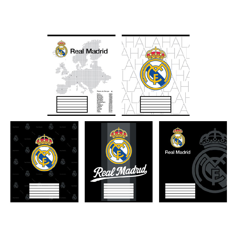 Зошит 18 арк., клітинка, софт тач + УФ лак, Real Madrid RL26-236 Kite