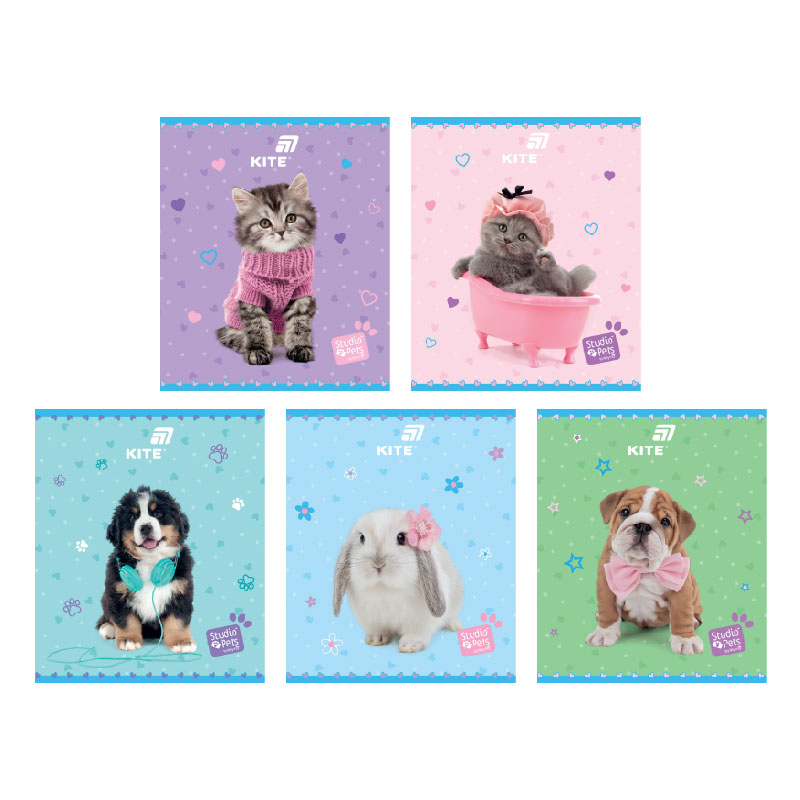 Зошит 24 арк., клітинка, софт тач + УФ лак, Studio Pets SP26-238 Kite